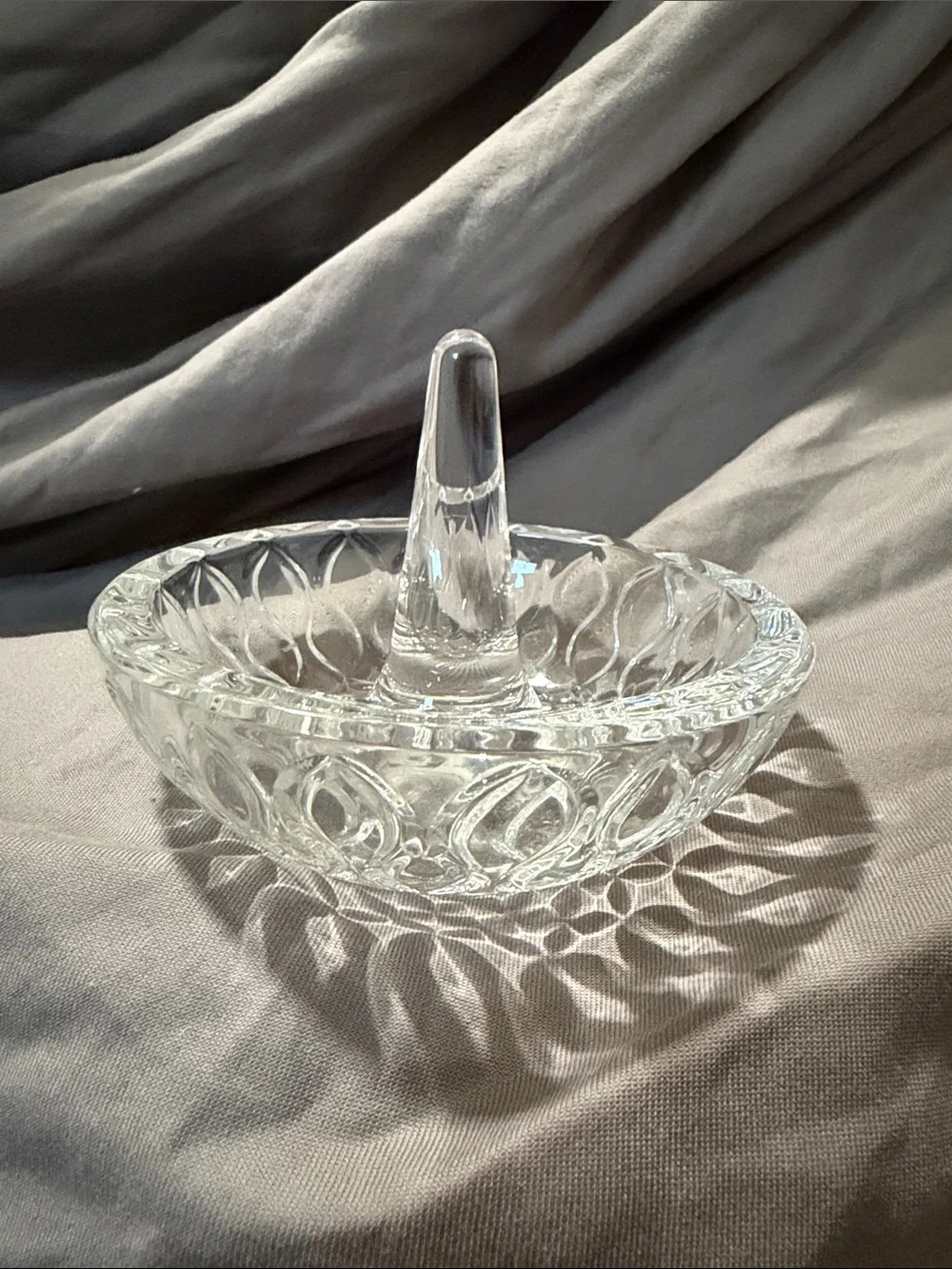 Waterford X Monique Lhoullier Crystal Ring Holder Dish with Central Peg